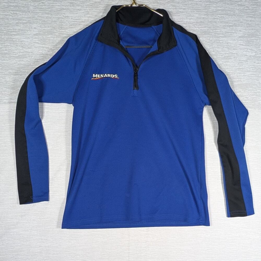 Menards 1/4 Zip Sweatshirt Mens Small Blue Long Sleeve NO SIZE TAG